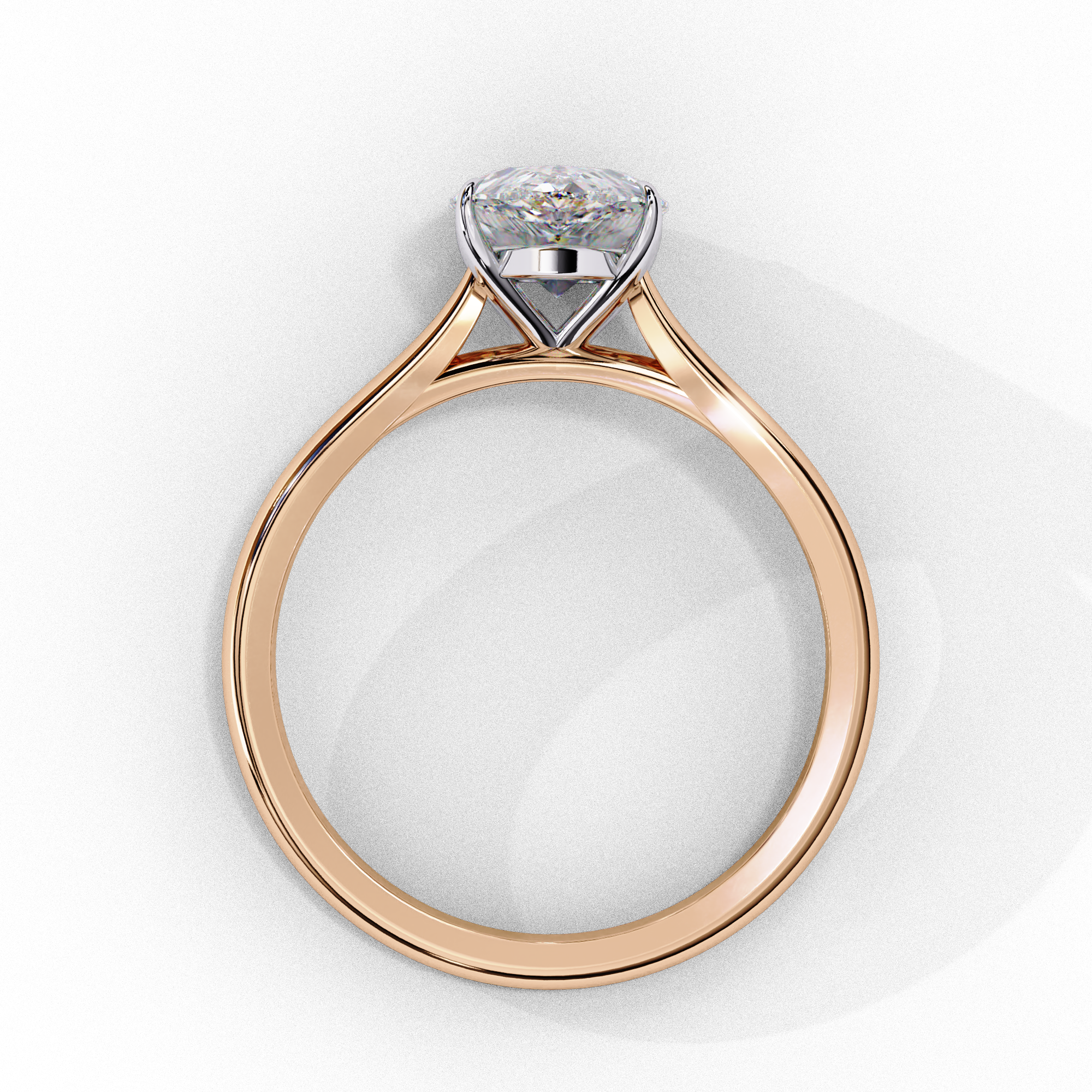 Solitairekart 0.89ct Pear Cut Natural Diamond Ring - H Color, VS1 Clarity